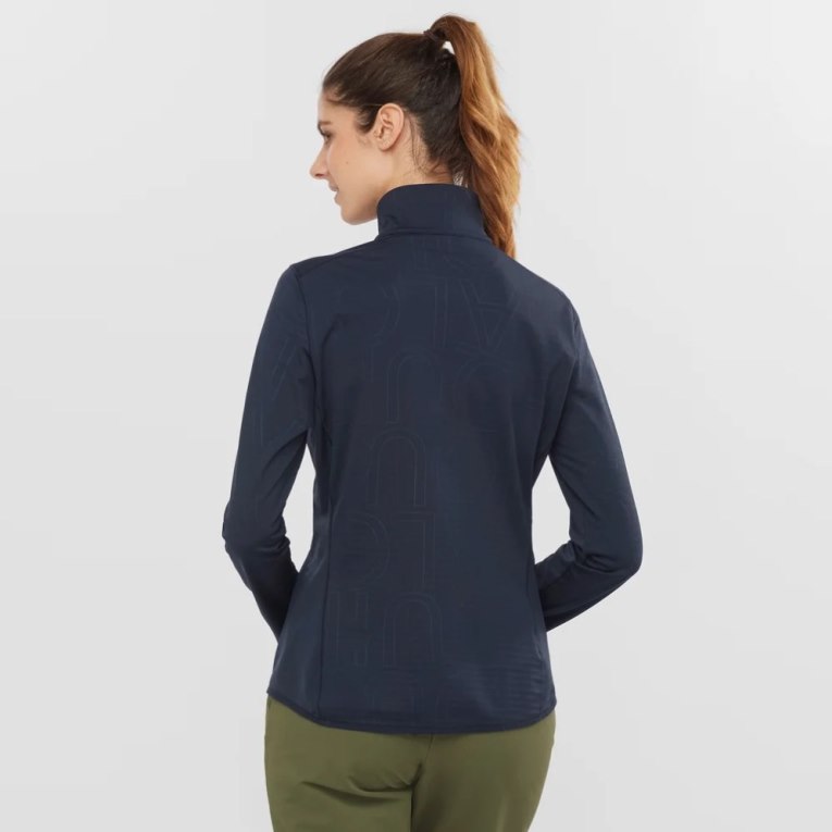 Navy Salomon Essential Lightwarm Half Zip Women's Jackets | IE YC8017